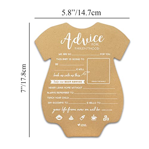 Summer-Ray.com 50pcs Baby Onesie Baby Prediction and Parenthood Advice Cards for Baby Shower 5" x 7" Heavyweight (Baby Boy) - Image 3