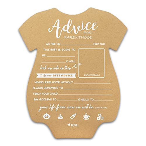 Summer-Ray.com 50pcs Baby Onesie Baby Prediction and Parenthood Advice Cards for Baby Shower 5" x 7" Heavyweight (Baby Boy) - Image 1
