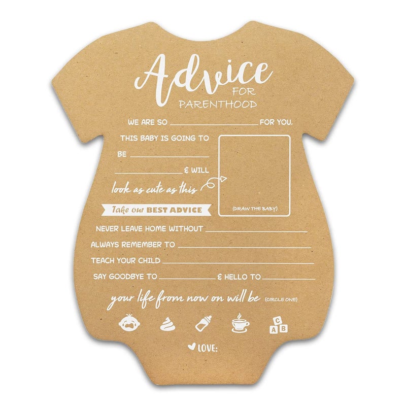 Summer-Ray.com 50pcs Baby Onesie Baby Prediction and Parenthood Advice Cards for Baby Shower 5" x 7" Heavyweight (Baby Boy) - Image 5