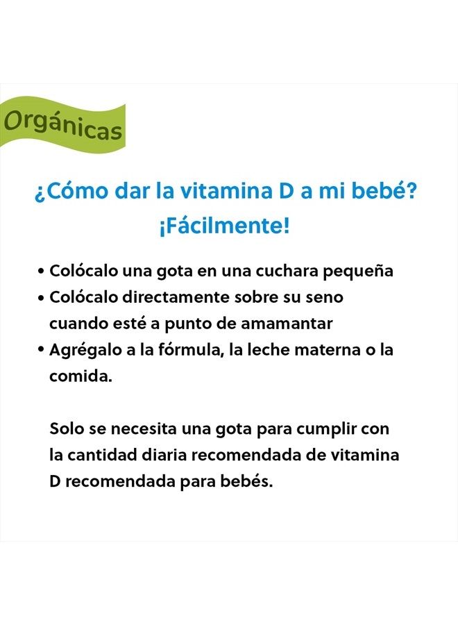 Mommy's Bliss قطرات فيتامين د العضوية للأطفال | تعزز النمو الصحي وتطور العظام | العمر حديثي الولادة+ | 0.11 أونصة سائلة (100 حصة) - Image 5