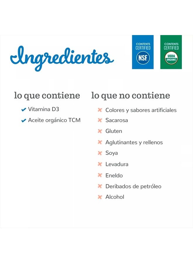 Mommy's Bliss قطرات فيتامين د العضوية للأطفال | تعزز النمو الصحي وتطور العظام | العمر حديثي الولادة+ | 0.11 أونصة سائلة (100 حصة) - Image 4