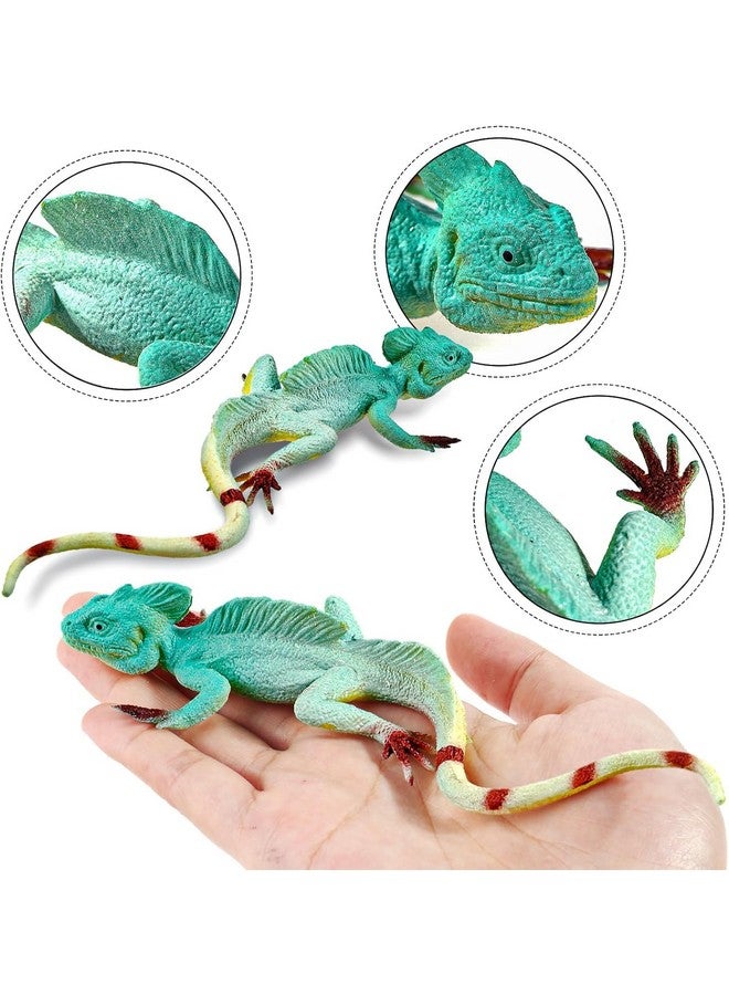 SUPER TOY Reptile Toy for Kids Realistic Gecko Lizard Blue Ocean Chameleon Figurine Rubber Animal Cold Blooded Lifelike Soft Prank Toys Educational Gift Boys Girls - Image 2
