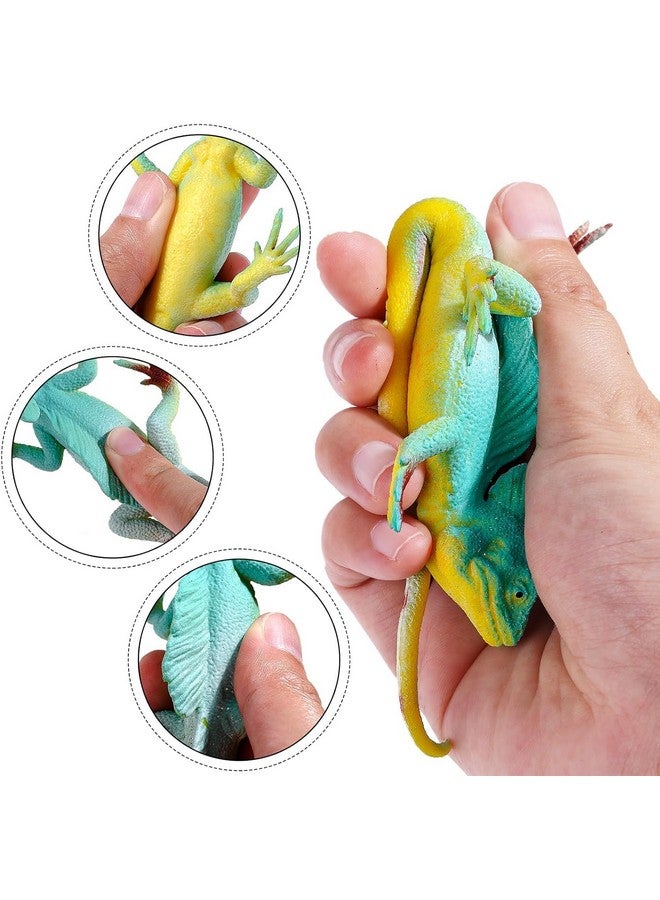 SUPER TOY Reptile Toy for Kids Realistic Gecko Lizard Blue Ocean Chameleon Figurine Rubber Animal Cold Blooded Lifelike Soft Prank Toys Educational Gift Boys Girls - Image 3
