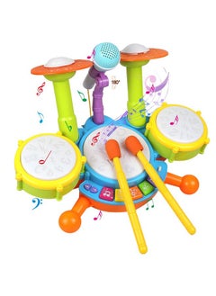 POKONBOY POKONBOY Kids Drum Set Toddler Toys with Adjustable Microphone, Musical Instruments Playset Fit for 2-12 Year Olds Boys and Girls  - Image 1