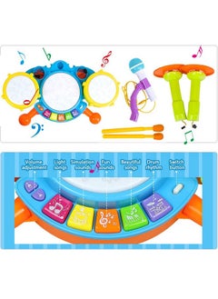 POKONBOY POKONBOY Kids Drum Set Toddler Toys with Adjustable Microphone, Musical Instruments Playset Fit for 2-12 Year Olds Boys and Girls  - Image 4