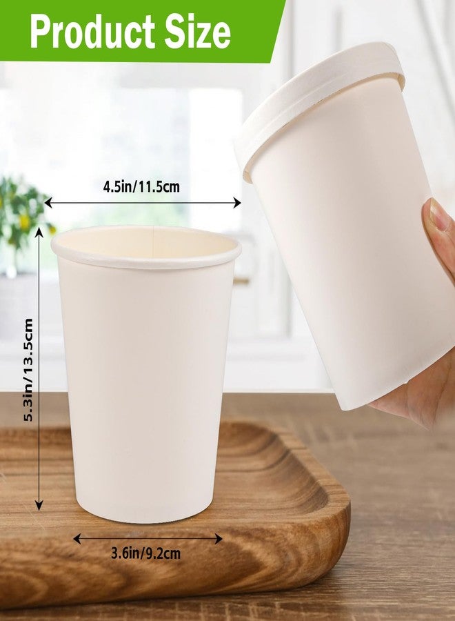 Bgtecho 50 Pack Paper Soup Containers with Vented Lid,32 Oz Disposable Kraft Paper Food Cups,To Go Hot Soup Bowls,Paper Food Containers for Ice Cream Dessert Soup Frozen Yogurt (White) - Image 2