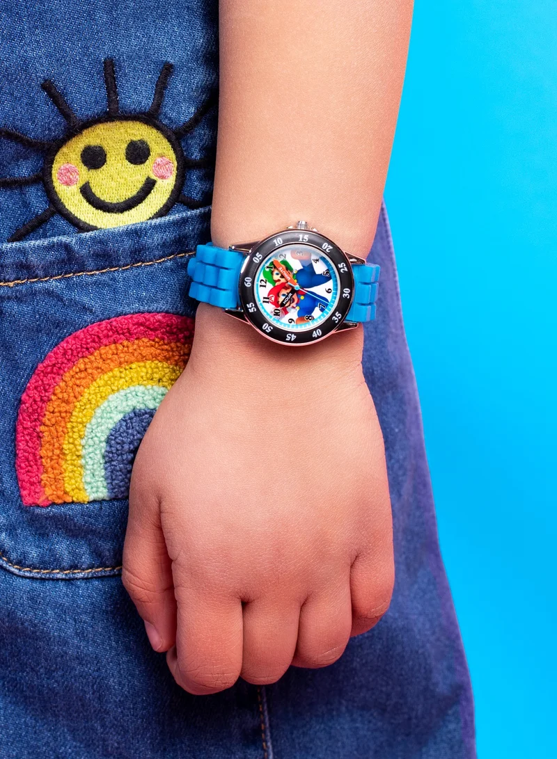 Super Mario Nintendo Mario Blue Time Teacher Boys Watch - GSM3044ARG