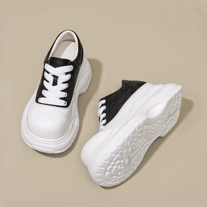 Women's High Top Sneaker with Height Increase, Chunky Sole, Casual 2025 Spring/Autumn - Image 4