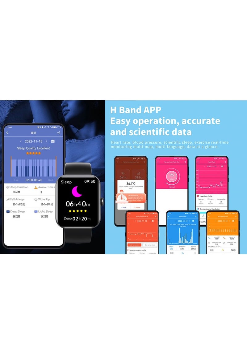 Health & Fitness Smartwatch, Blood Glucose Monitoring, Fitness Tracker with Blood Pressure, Blood Oxygen Tracking, Heart Rate Monitor (Pink)