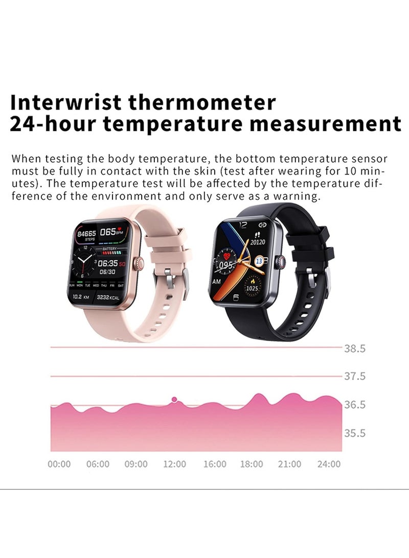 Health & Fitness Smartwatch, Blood Glucose Monitoring, Fitness Tracker with Blood Pressure, Blood Oxygen Tracking, Heart Rate Monitor (Pink)