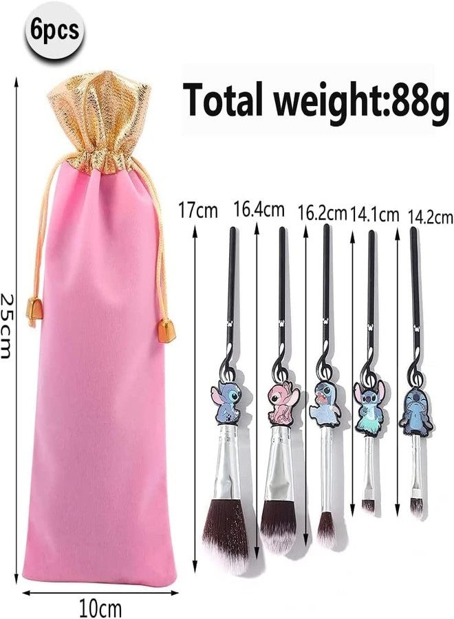 Yi-gog Makeup Brushes 5PCS Cartoon Girl Makeup Brushes Set Premium Synthetic Foundation Brush Blending Face Powder Blush Concealers Eye Shadows - Image 2
