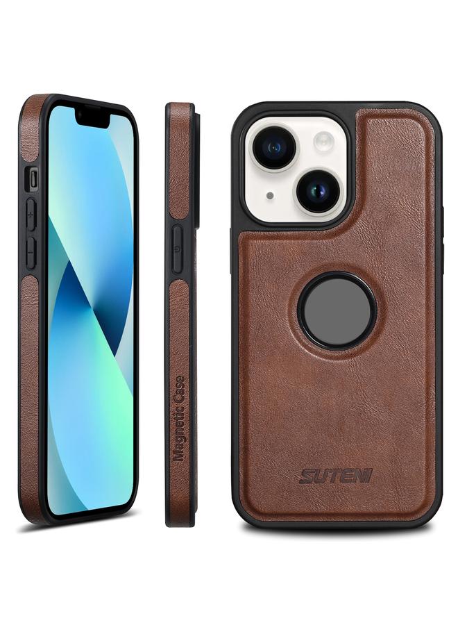 Suteni Case For iPhone 13 G1 Magsafe Leather Back Phone Case - Image 1