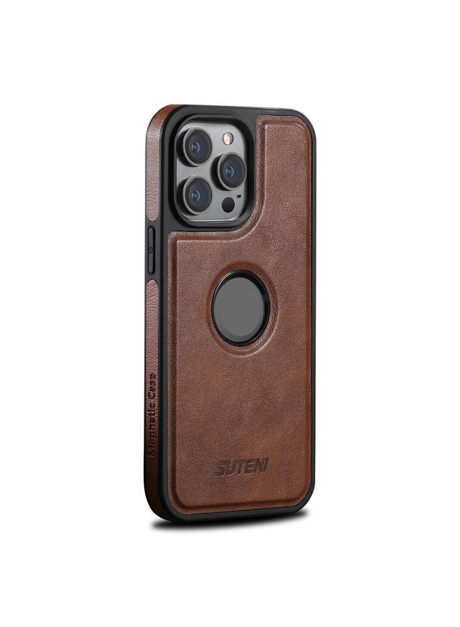 Suteni Case For iPhone 13 G1 Magsafe Leather Back Phone Case - Image 3