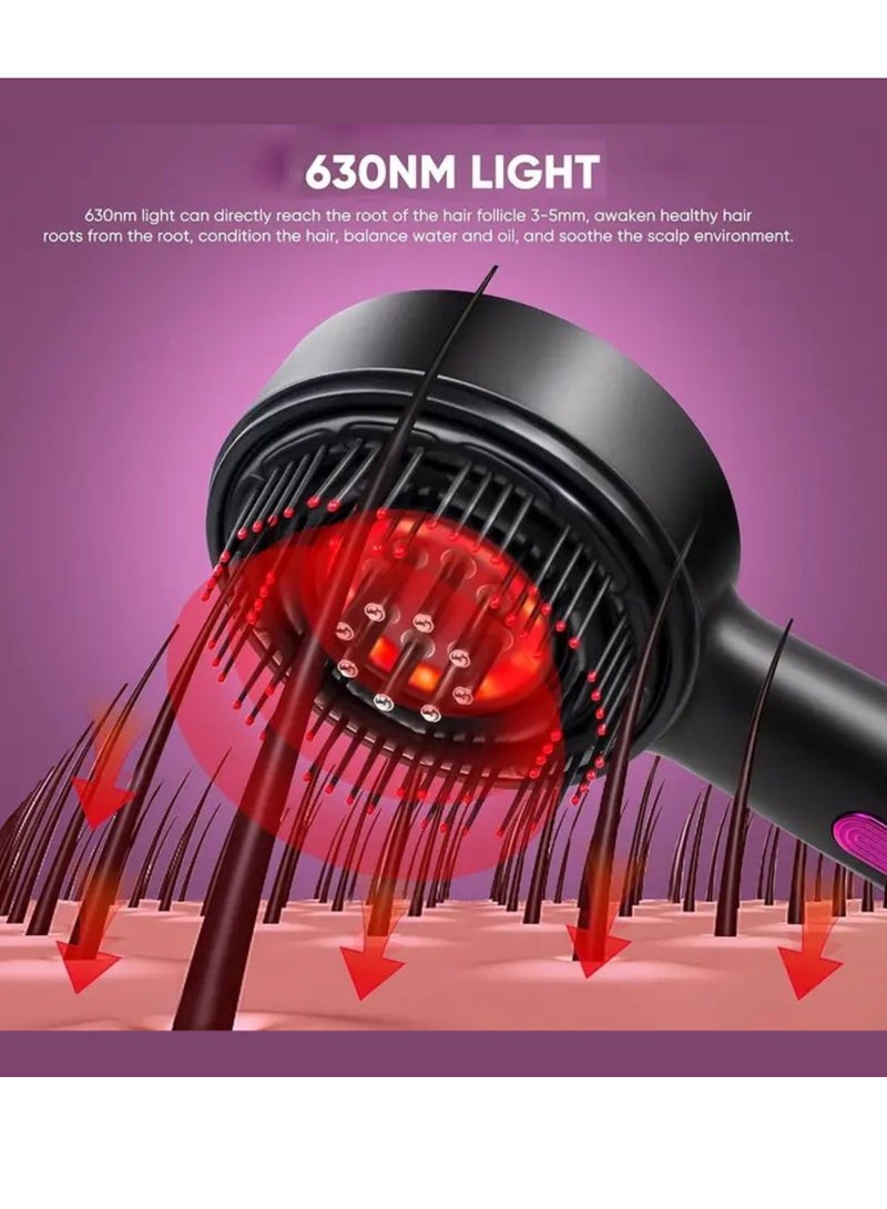 DIGI CORE Hair Massager Scalp Massager Multi-Function Electric Scalp Massage Comb For Hair Oil Diffuser Massage Comb Scalp Brush 2-IN-1 Hair Brush And Head Massager 3 Modes Red - Image 3
