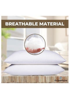 Comfy COMFY SOFT & LUXURIOUS WHITE COTTON HYPOALLERGENIC SET OF 2 STRIPE HOTEL PILLOW  - Image 2