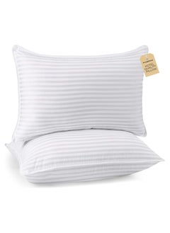 Comfy COMFY SOFT & LUXURIOUS WHITE COTTON HYPOALLERGENIC SET OF 2 STRIPE HOTEL PILLOW  - Image 3