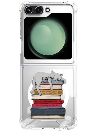 Magnetic Case for Samsung Galaxy Z Flip 6 Compatible with MagSafe Wireless Charging, Shockproof Phone Bumper Cover Cat on books - pzsku/Z0D3E74FE360ADA178CF5Z/45/_/1723134735/694a77af-6e3e-480f-8f2f-fb7079ff1d02