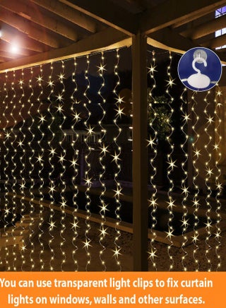 مصابيح ستارة خيالية 300LED ، قابس USB في 8 أوضاع سلسلة أضواء خيالية مع وحدة تحكم عن بعد لغرفة النوم ، في الأماكن المغلقة ، في الهواء الطلق ، حفلات الزفاف ، الحفلات ، الديكورات （9.8x9.8Ft ، أبيض دافئ） - view 5