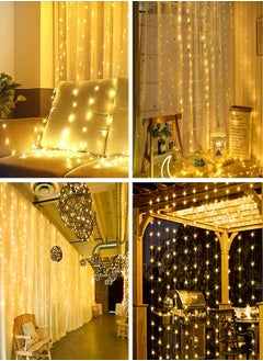 Generic 300LED Fairy Curtain Lights, USB Plug in 8 Modes  Fairy String  Lights with Remote Controller for Bedroom, Indoor, Outdoor, Weddings, Party, Decorations（9.8x9.8Ft, Warm White）  - Image 2