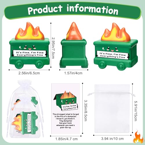 Hollowfly 30 Set Mini Dumpster Stress Balls Bulk Back to School Relief Gifts Motivational Inspirational Stress Balls Squeeze Appreciation Gift for Adult Employee Coworkers Staff Volunteer Green - Image 5