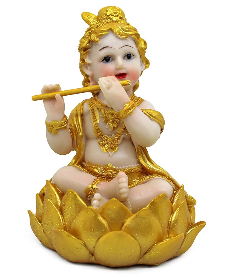 CraftVatika Lumba Rakhi with Laddu Gopal Showpiece Gift Combo Set of 1 for Brother and Bhabhi, Floral Lumba Rakhi Gift for Bhabhi Sister In Law Men Women with Krishna Showpiece, Bhaiya Bhabhi Rakhi Gift - Image 3