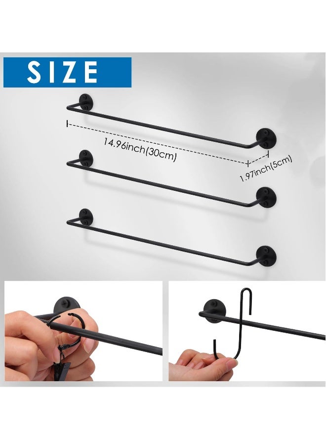 SYOSI Hat Rack for Wall with 36 Hooks, Hat Organizer Holder for Baseball Caps, Cap Organizer Hanger, Hat Hanger for Closet, for Closet Bedroom Laundry Set of 3 (Black) - Image 2