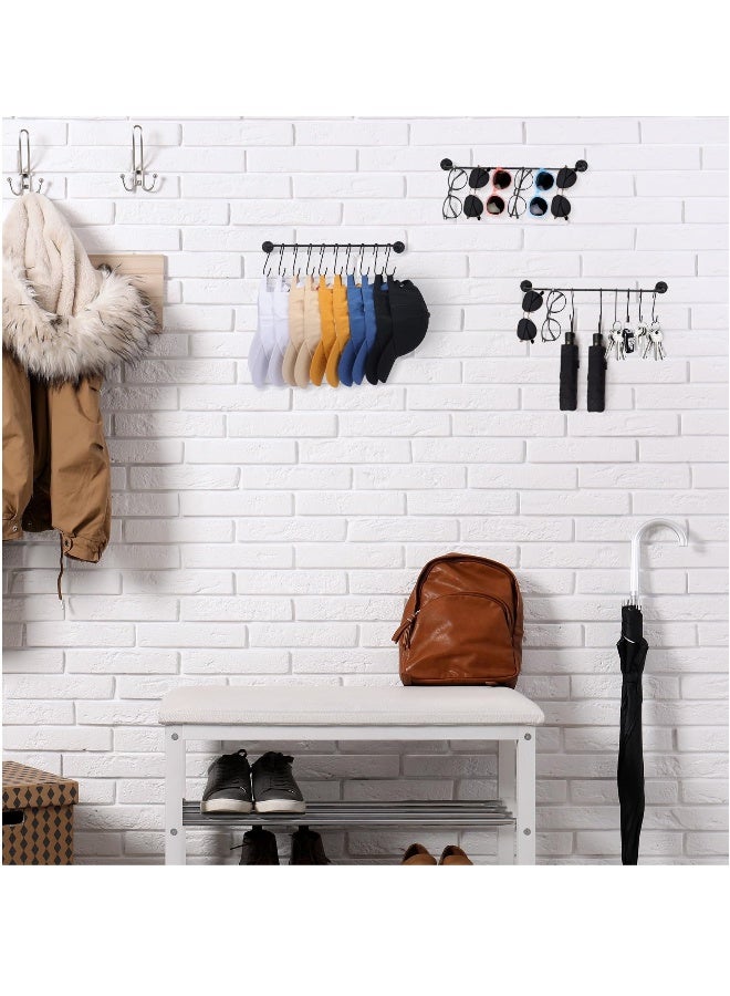 SYOSI Hat Rack for Wall with 36 Hooks, Hat Organizer Holder for Baseball Caps, Cap Organizer Hanger, Hat Hanger for Closet, for Closet Bedroom Laundry Set of 3 (Black) - Image 5