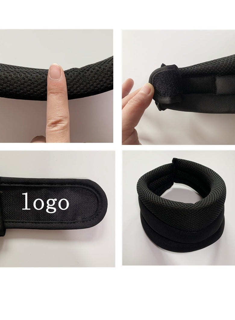 عام دعامة رقبة نسائية مريحة قابلة للتنفس لطوق عنق الرحم لتخفيف الألم، طوق رقبة قابل للتعديل من الرغوة الناعمة لتثبيت الفقرات والنوم وتخفيف الألم والضغط، مقاس M أسود - Image 4