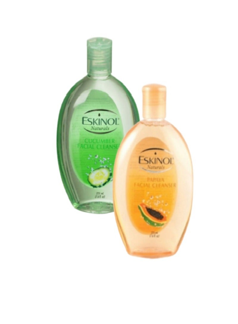 Eskinol Two pieces of  Eskinol Facial Cleanser with Cucumber and Papaya 2 x 225 ml - Image 3