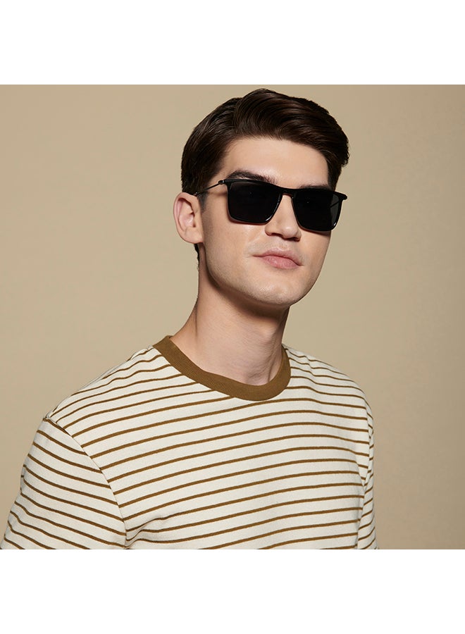 VINCENT CHASE Unisex Mirage Full Rim Square Frame Polarized & UV Protected Sunglasses VC S13982 - 56mm - Black - Image 3