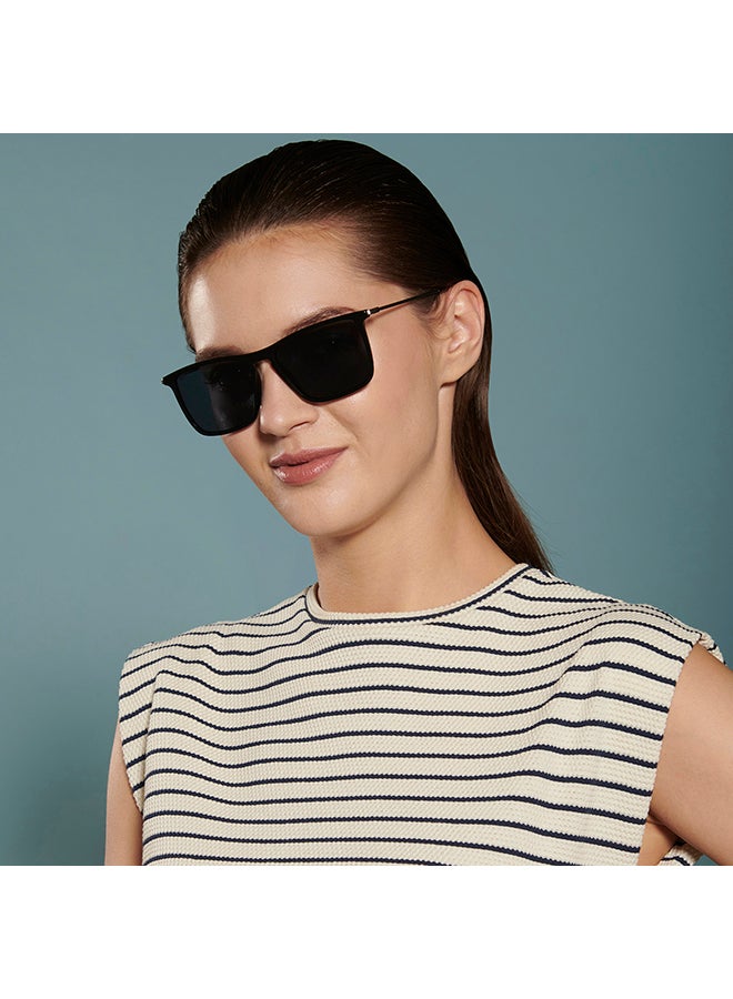 VINCENT CHASE Unisex Mirage Full Rim Square Frame Polarized & UV Protected Sunglasses VC S13982 - 56mm - Black - Image 4