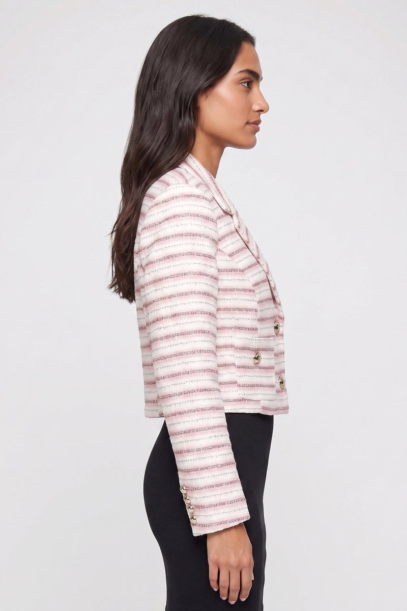 Walter Baker Women Regular Fit Textured Casual Crop Blazer, Multicolor - Image 3