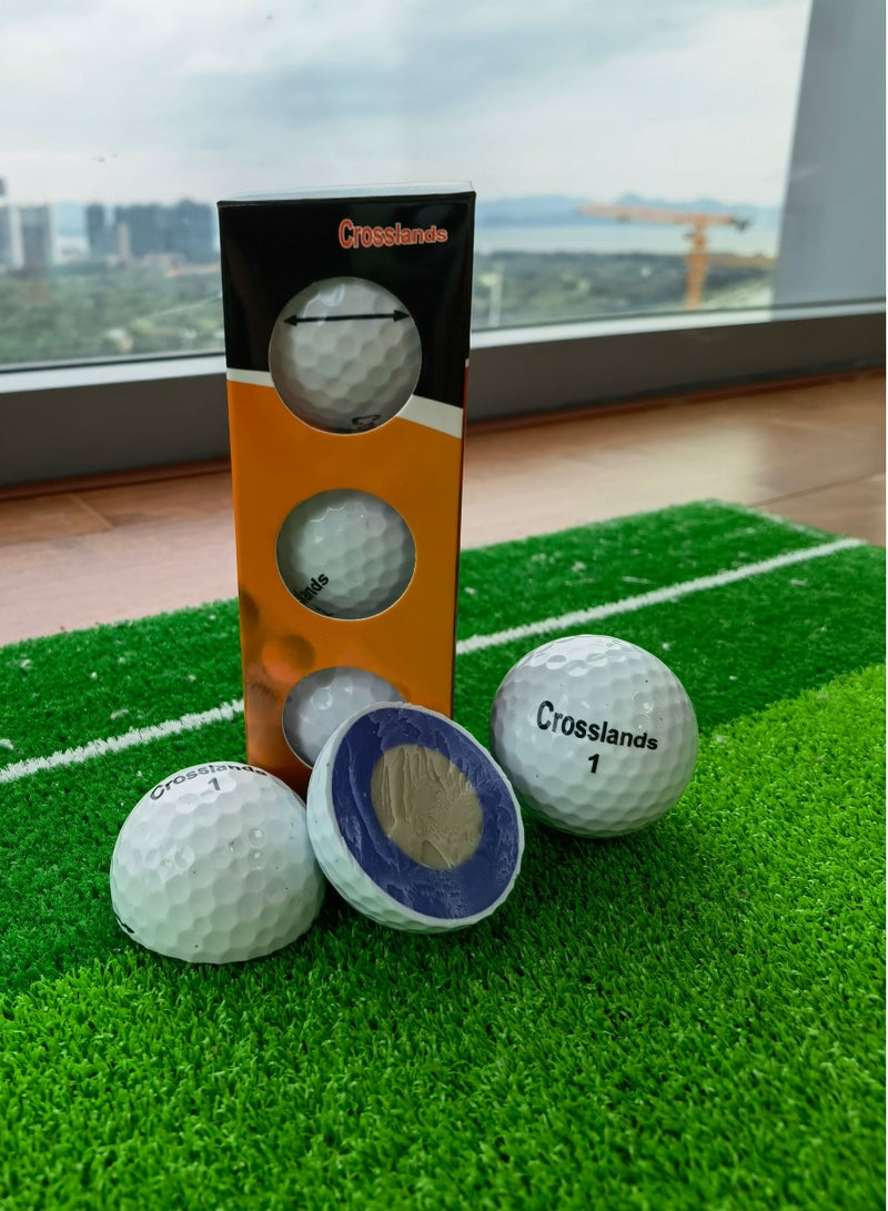 Crosslands Golf Balls Tournament Balls Durable and Light-weighted Golf Balls Ideal for Indoor and Outdoor-Realistic Feel Great Alternative for Golfers-3 LAYER（One Dozen) - Image 2