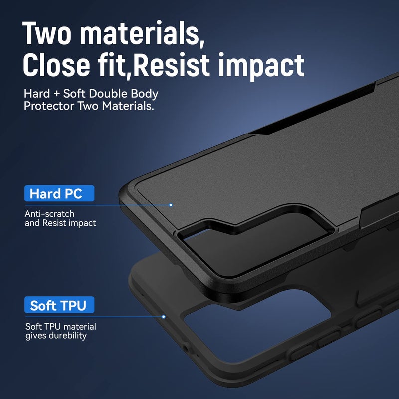 Warsia for Samsung Galaxy S21 Plus Case,with HD Screen Protector [Military Grade Drop Tested] Heavy-Duty Tough Rugged Shockproof Protective Case for Samsung S21 Plus, Black - Image 5