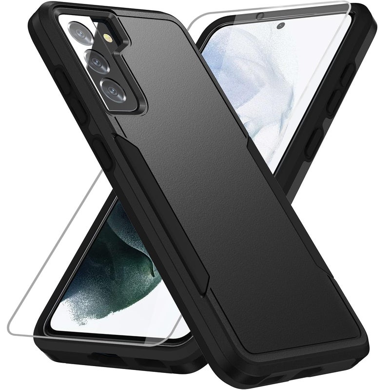 Warsia for Samsung Galaxy S21 Plus Case,with HD Screen Protector [Military Grade Drop Tested] Heavy-Duty Tough Rugged Shockproof Protective Case for Samsung S21 Plus, Black - Image 1