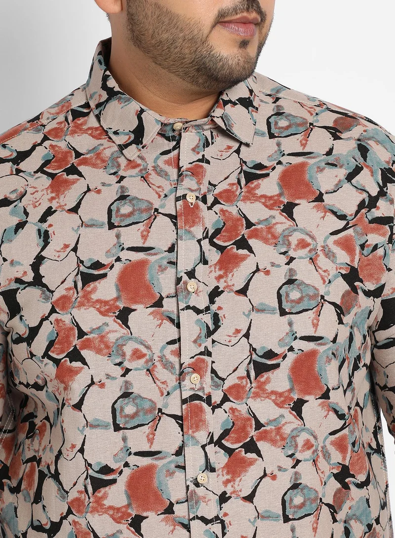 Instafab Plus Instafab Plus Artistic Floral Cluster Shirt