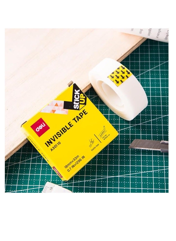 Deli Invisible Office Tape, 33 Meter Length X 18 mm Width Pack of 2 - Image 3