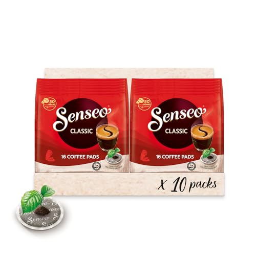 Senseo Classic Medium Roast Coffee Pods, Single Serve Pods Bulk Pack for Senseo Coffee Machine, Compostable Pods for Hot or Iced Coffee, Cold Brew Coffee, 16 Count, Pack of 10 - Image 1