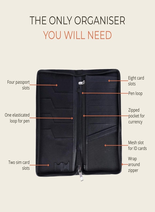 HAMELIN Unisex Vegan Leather Passport Holder |RFID Blocking Technology|Passport Holder For Family 4|Travel Organiser,Pasport Pouch Case for Men,Women|4 Pasport Cover Slots & 8 Card Slots|Lilac Flutter - Image 2
