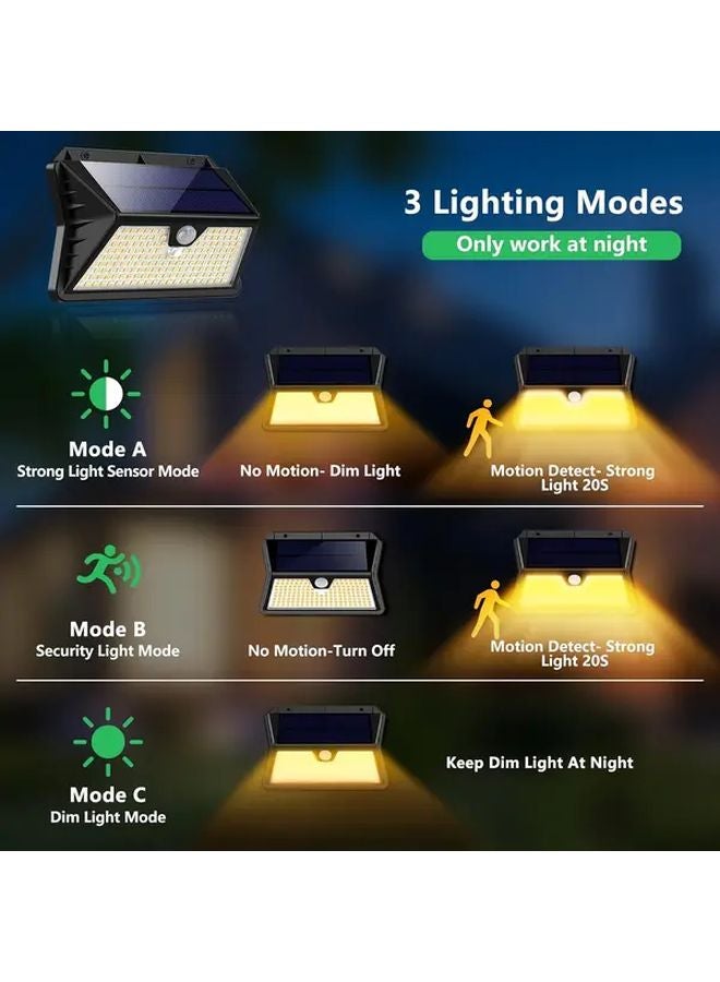 4 قطع مصابيح شمسية خارجية باللون الأبيض الدافئ مع حساس حركة IP65 - Image 5