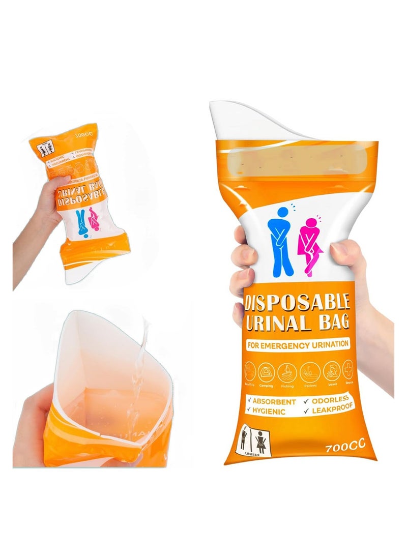 SYOSI Disposable Urinal Bags, Portable Camping Pee Bags, Travel Pee Bags, Traffic Jam Emergency Portable Urine Bags, and Vomit Bags, for Men Women Kids Children Patients (12 Pcs Yellow)  - Image 1