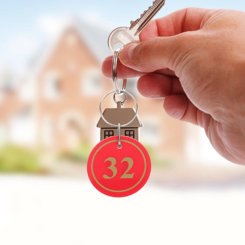 Red Numbered Key Tags With Rings Double Sided Sauna Storage ID Labels 1 50 Multipurpose Markers - Image 5