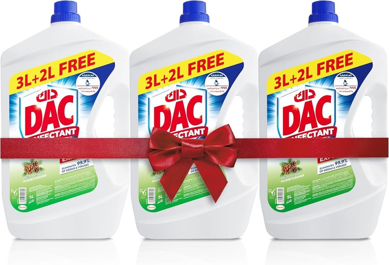 منظف الأرضيات المعقم DAC، برائحة الصنوبر، 15 لتر (3x5 لتر)