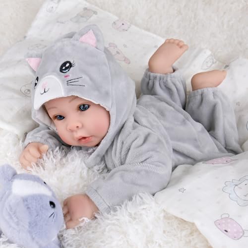 Aori Lifelike Baby Dolls  Realistic 17Inch Baby Girl with Cute Lightweight Body Real Life Baby Doll Set with Accessories for 3 Kids Girls  Collection - Image 5