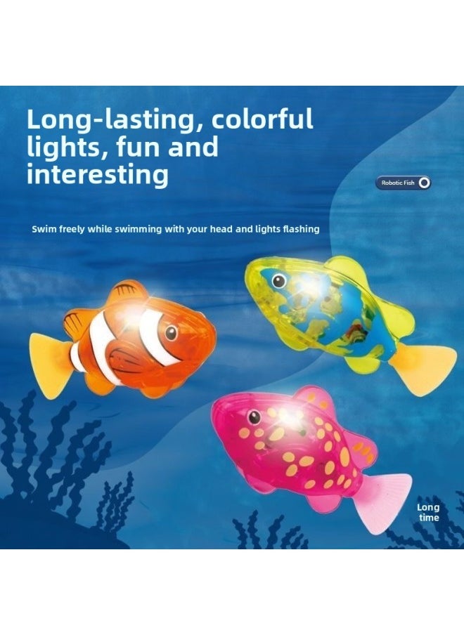 Children's Electronic Induction Light-emitting Swing Fish Baby Bathing Play Water Swimming Electric Toy Fish-Color:Swim When Exposed To Water/luminous Sensor Small Fish 3 Random Pieces  - Image 4