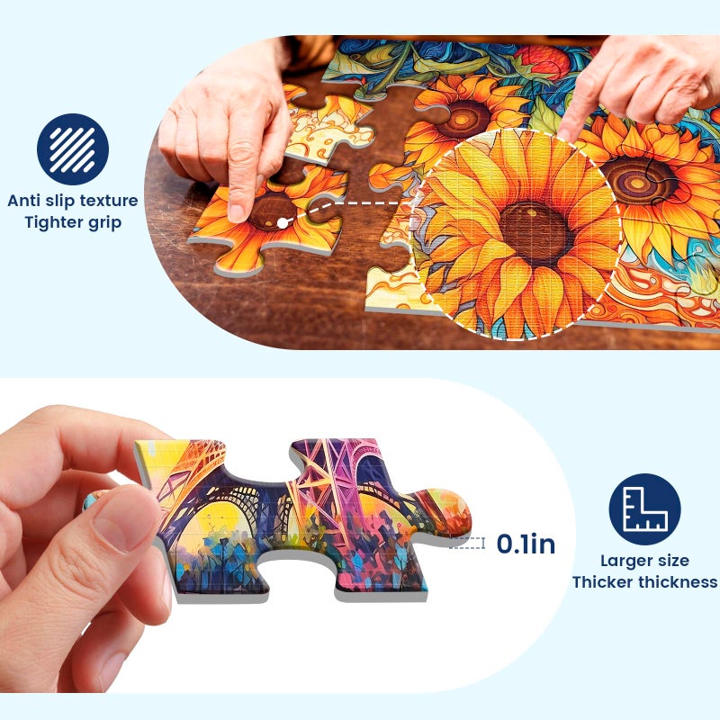 WSCXSC 6 Pack 16 Large Piece Puzzles for Seniors Puzzles Dementia Alzheimer's Products and Activities Alzheimer's Puzzle Elderly Adults Cognitive Game Gift for Patients in Nursing Home with 6 Storage Bags - Image 3