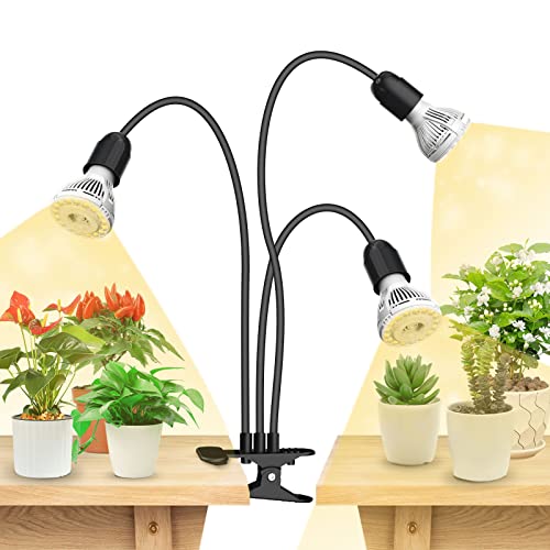 Sansi أضواء نمو LED من SANSI للنباتات الداخلية، 450 واط طيف كامل مصباح نمو برأس مرن ثلاثي مع تقنية السيراميك، 30 واط ضوء نباتي قابل للتثبيت مع عدسة بصرية، استبدال المصباح مجانًا مدى الحياة - Image 1