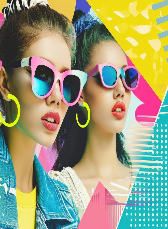 Skyfun 1 Pairs 80s 90s Neon Earrings for Women Retro Hoop Earring Candy Color Lightweight Acrylic Stud Earrings for 80S Costume Outfits Dancing Glow Party Accessories, Neon Yellow - Image 3