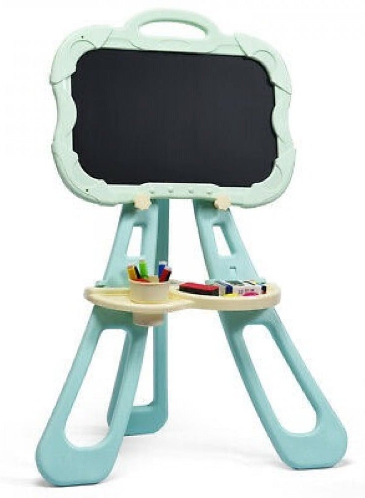 Concent Smart Drawing & Education Board for Kids 2 in 1 - Double-sided (Black & Magnetic Whiteboard) with Stand, Pen & Colors - Height 85 cm - Image 1