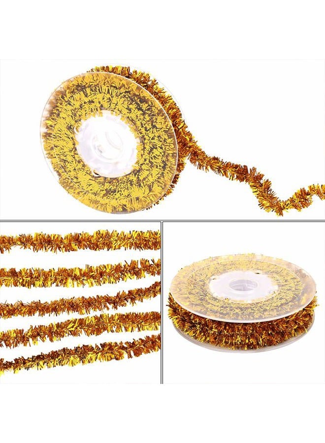CCINEE Tinsel Wire Garland,Christmas Tinsel Ribbon with 3 Color for Xmas Tree Decoration DIY Craft,16.4ft,Pack of 3 - Image 3